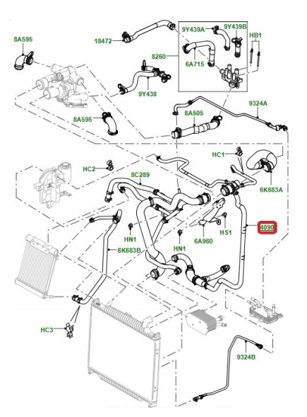 Land Rover OE PCH503180LR Гумовий патрубок радіатора охолодження лівий 3.6 Tdv8 Range Rover L322 PCH503180 ОРИГІНАЛ
