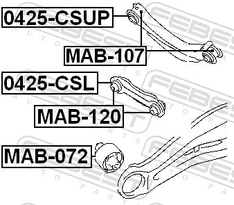 MAB 120 FEBEST САЙЛЕНТБЛОК ЗАДНЬОЇ ТЯГИ