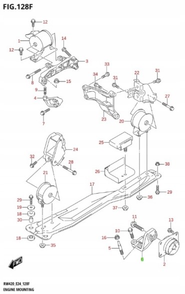 Suzuki OE 11671-80J00 SUZUKI SX4 - КРІПЛЕННЯ ПОДУШКИ ДВИГУНА 2.0 США