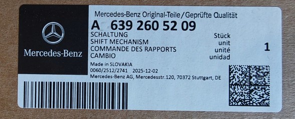 Mercedes-Benz OE A6392605209 ВИБІРКА ЛІВАРОК ПЕРЕДАЧ MERCEDES VITO W639