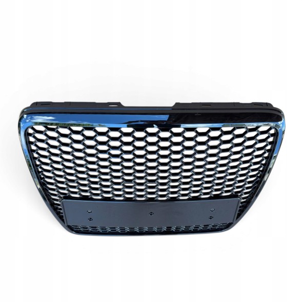 Китай Audi A6 C6 Plaster Miodu Grill Atrapa Zderzaka Решітка радіатора Audi A6 C6 2004-2008 "Стільники" Чорний Глянець RS Накладка на бампер