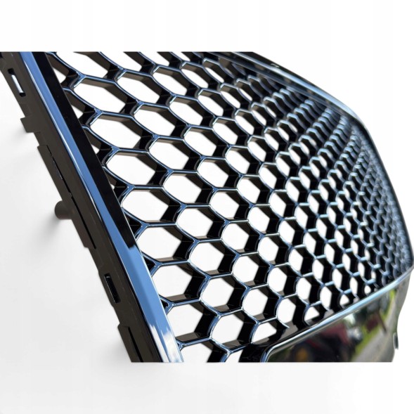 Китай Audi A6 C6 Plaster Miodu Grill Atrapa Zderzaka Решітка радіатора Audi A6 C6 2004-2008 "Стільники" Чорний Глянець RS Накладка на бампер