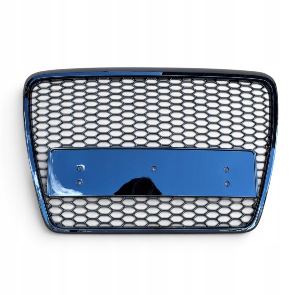Китай Audi A6 C6 Plaster Miodu Grill Atrapa Zderzaka Решітка радіатора Audi A6 C6 2004-2008 "Стільники" Чорний Глянець RS Накладка на бампер