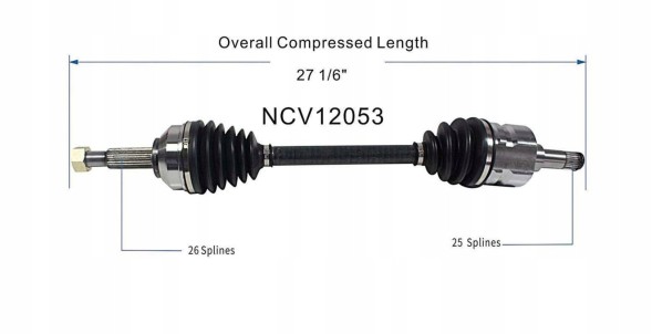 GSP NCV12053 ПРИВОДНА ПІВВІСЬ ПЕРЕДНЯ ЛІВА CHRYSLER PACIFICA 2004-2006
