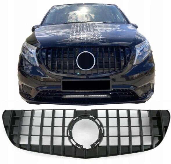 Automaniac A447048 АТРАПА ГРИЛЬ MERCEDES VITO W447 PANAMERICANA AMG ЛІФТИНГ ЧОРНИЙ ГЛЯНЕЦЬ