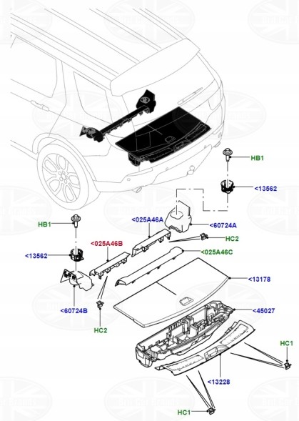 Land Rover OE L550 Ліва обшивка багажного відділення LR079652