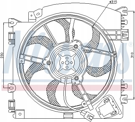Walker 85598 NISSENS ВЕНТИЛЯТОР РАДІАТОРА NISSAN MICRA K12 1, 4
