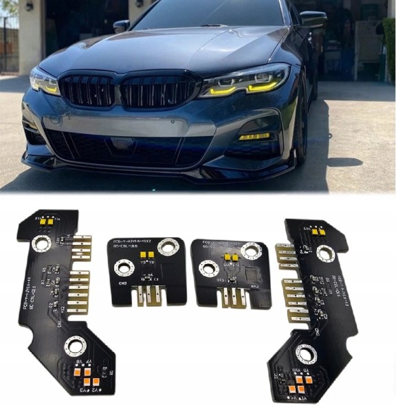 CHINA MODUŁY CSL ŻÓŁTY DRL BMW G20 G21 G28 2019-2022 PLUG &amp; PLAY YELLOW Модулі csl жовті drl bmw g20 g21 g28 2019-2022 комплект права ліва