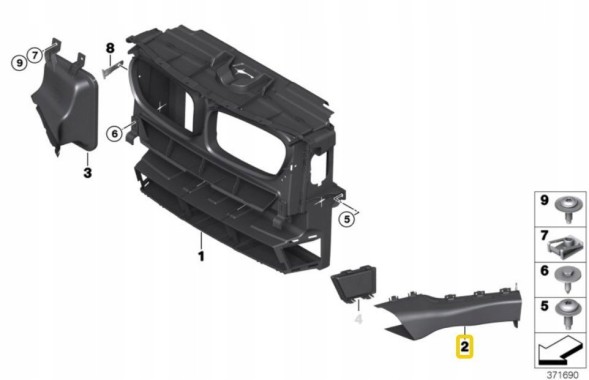 BMW OE 51747378074 BMW X3 F25 X4 F26 Впускний гальмівний диск Повітропровід справа