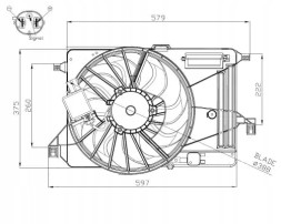 NRF 47964 Вентилятор радіатора з рамою 47964 nrf ford focus