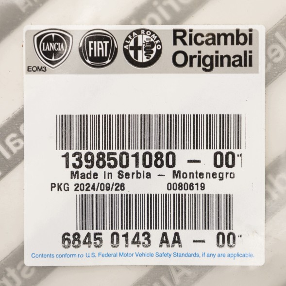 Fiat OE Ущільнювач задніх дверей Ducato Boxer Jumper OE 1398501080
