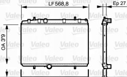 Valeo 734338 Охолоджувач води 734338 valeo citroen