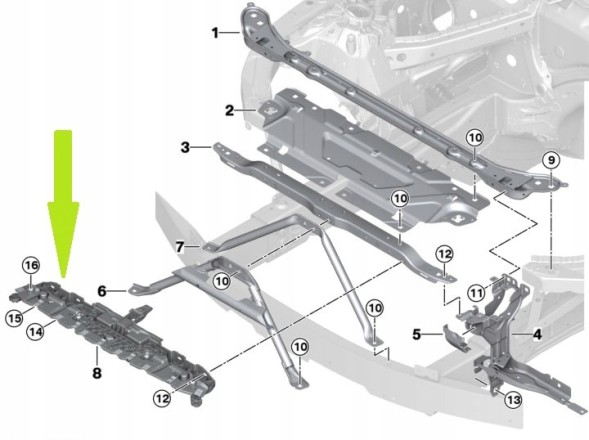 INS INS51648493907 Кронштейн бампера BMW 4 G22 G23 LIFT LCI 51648493907