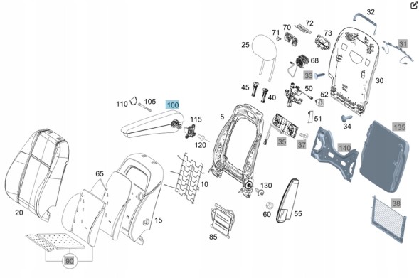 Mercedes-Benz OE A44797030009D88 ПІДЛОКІТНИК РОЗКЛАДНИЙ МЕРСЕДЕС VКЛАС VITO