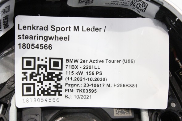 BMW OE 5A4EE20 32305A4EE20 VIN: 7K03595 КЕРМО МПАКЕТ ЛОПАТКИ ГЛІНТВЕЙН ПОМІЧНИК BMW F70 F74 U06 U11 X1 U10 X2