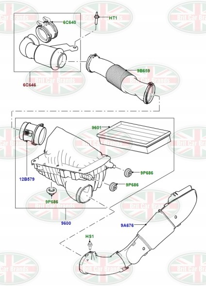Land Rover OE Труба воздуховода Discovery 5 Defender Range Rover Sport 2 LR082409