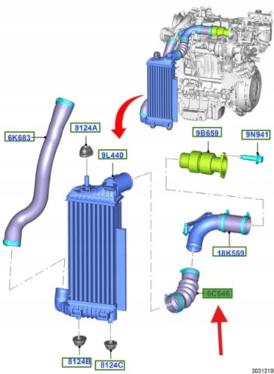 Ford OE 2674629 ПОВІТРЯНИЙ ШНУР ФОРД МОДЕЛІ 2635969 _ AV61-6C646-HG