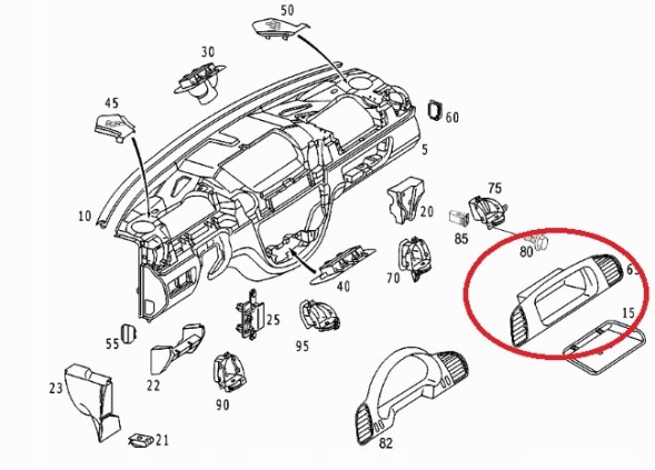 ME Premium 9016801439 + 9016801607 MERCEDES SPRINTER КОРПУС ЛІЧИЛЬНИКА ВІДДІЛЕННЯ ДЛЯ ЗБЕРІГАННЯ РЕШІТКИ