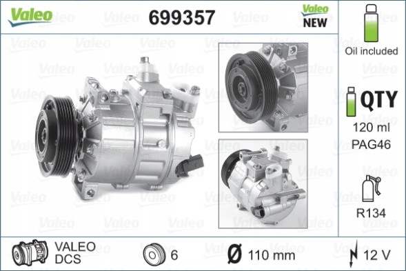 Valeo 699357 Компресор кондиціонера valeo 699357
