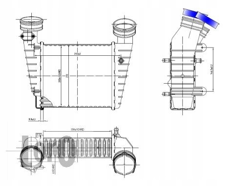 Abakus 053-018-0001 Інтеркулер depo (охолоджувач повітря) vag passat 00-05 / skoda superb 02-06