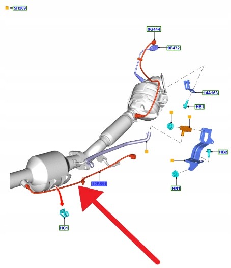 Ford OE KX71-12B591-AA KX7Z12B591A ДАТЧИК ТЕМПЕРАТУРИ ВИХЛОПНИХ ГАЗІВ 1.0 EB FORD FOCUS 2019- 2382019 _ KX71-12B591-AA