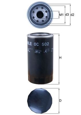OC502 MAHLE ORIGINAL Фільтр мастил