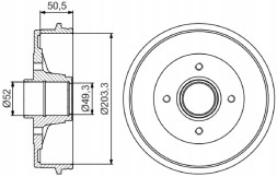 Bosch 0 986 477 211 Барабан гальмівний dacia sandero 1,4b 08-