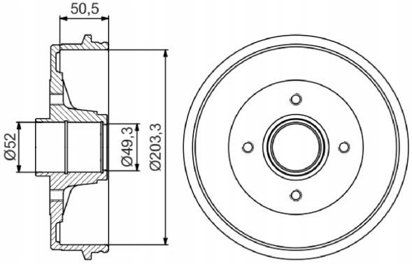 Bosch 0 986 477 211 Барабан гальмівний dacia sandero 1,4b 08-