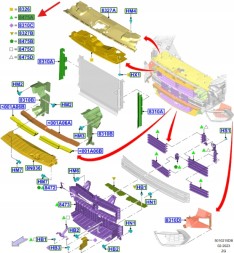 Ford OE JR3B-8475-AH JR3Z8475F ПОВІТРЯНЕ КЕРМО ЖАЛЮЗІ FORD MUSTANG 2017- 2599113 _ JR3B-8475-AH