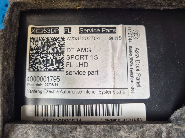 Mercedes-Benz OE ENS415 Ліва передня накладка обшивки дверей Mercedes GLC W253 EU A2537202704