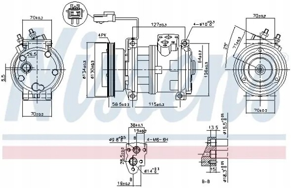 Nissens 89382 Компресор компресора кондиціонера 89382 nissens