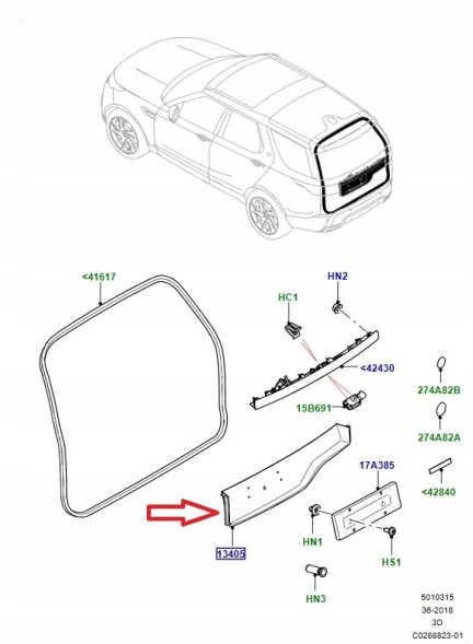 Land Rover OE Кронштейн заднього номерного знака Land Rover LR161401