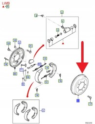 Ford OE MB3C-1126-BA, MB3Z1126B ГАЛЬМІВНИЙ БАРАБАН ЗАДНІЙ FORD RANGER 2011-2019 - OEM 2564341 _ MB3C-1126-BA