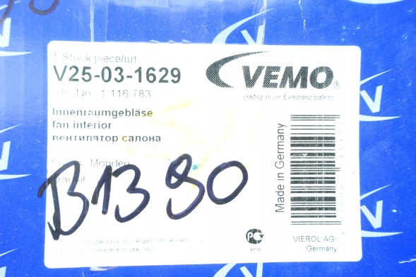 Vemo V25-03-1629 Вентилятор надувки focus transit mondeo англ