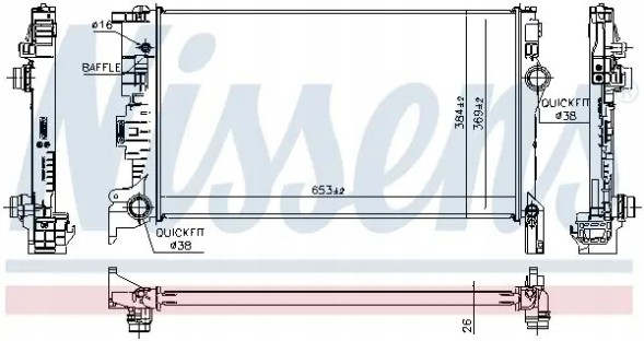 Nissens 65623 Охолоджувач води 65623 nissens volvo xc90 ii