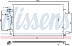 Nissens 941216 Конденсатор радіатора кондиціонування повітря з осушувачем