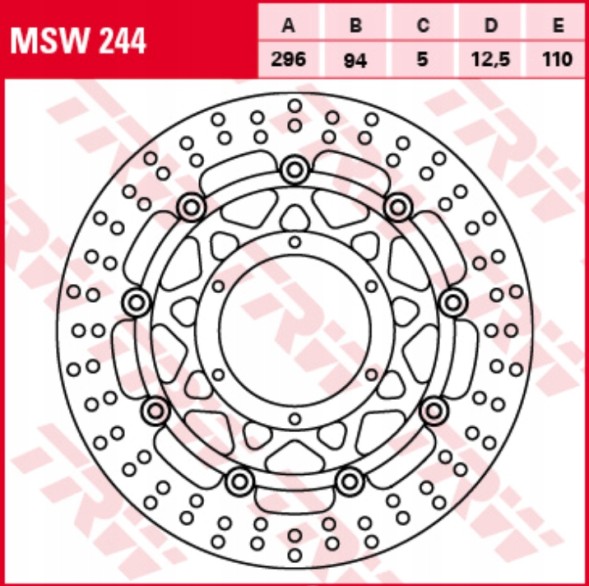 TRW MSW244 Диск гальмівний передній trw honda cb 900 f hornet 02-06