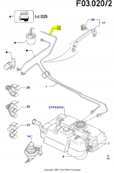 Ford OE Паливна трубка Ford Transit OE 7030205
