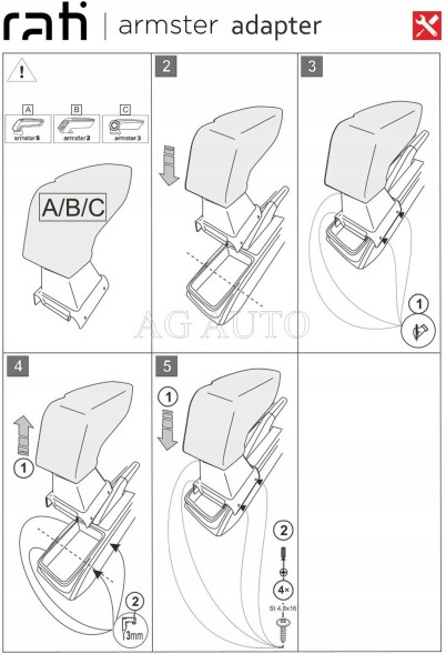 Rati V05232A Підлокітник Armster 3, Skoda Fabia III, 2014-2021, тканина