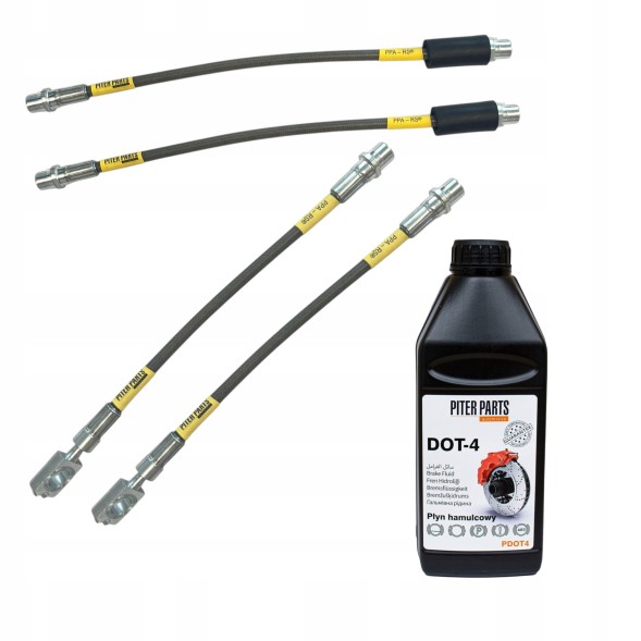 PiterParts 10127110500 Гальмівні шланги тефлонові в сталевому обплетенні AUDI A4 B7, комплект згідно з OEM