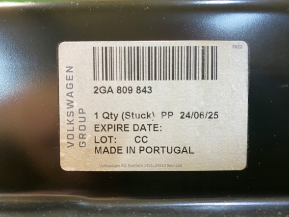 Volkswagen OE 2GA809843 JACANT94 VW T-ROC 2ГА ПОРІГ ЛІВИЙ СПУСК КОЛІНО 2ГА809843