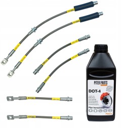PiterParts 11212150002 Гальмівні шланги в сталевому обплетенні OPEL ASTRA G диски передні задні PL