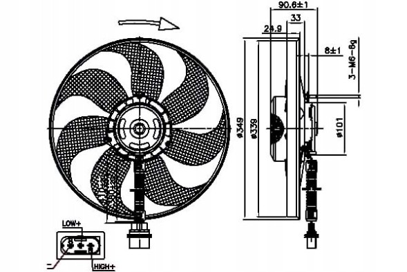 Nissens 85544 Електровентилятор vw гольф iv nissens 85544