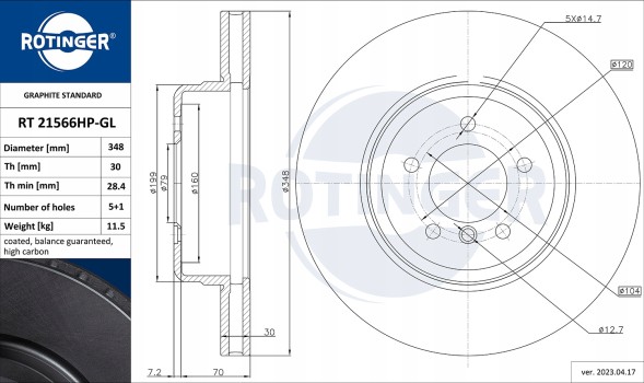 Rotinger RT 21566HP-GL Диск rotinger rt 21566hp-gl