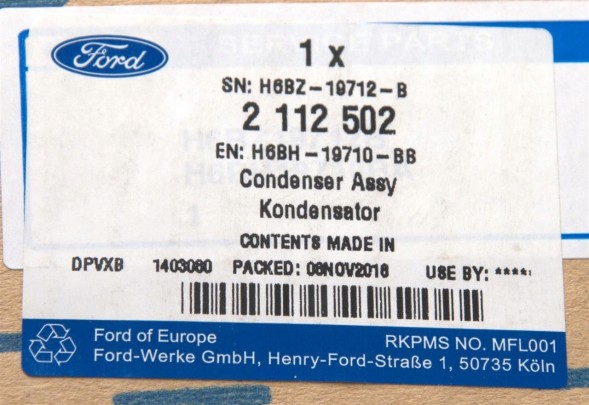 Ford OE H6BH-19710-BA Кондиционер охолодження ecosport 2.0 сша