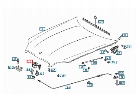 Mercedes-Benz OE Замок безпеки капота верхній MERCEDES BENZ SLK R170 OE 1708800560