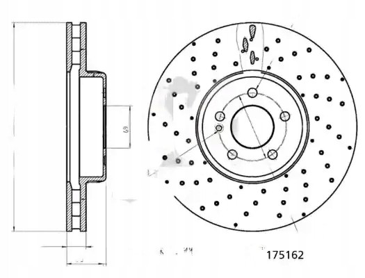 Febi bilstein 175162 Передній вентильований гальмівний диск 175162