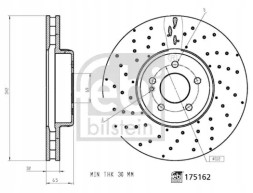 Febi bilstein 175162 Передній вентильований гальмівний диск 175162