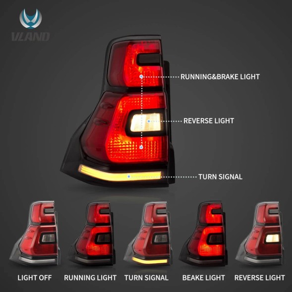 VLAND 818191-1 mhm Комплект задніх ліхтарів Vland LED Red Tuning для Toyota Land Cruiser 150 FJ150 2009-2016