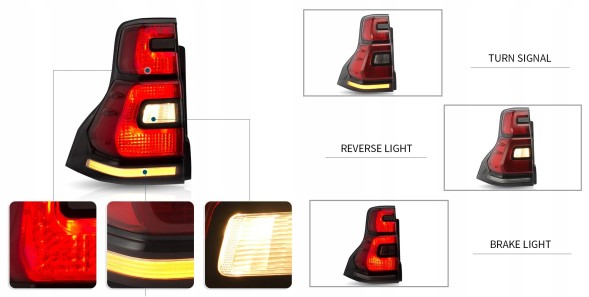 VLAND 818191-1 mhm Комплект задніх ліхтарів Vland LED Red Tuning для Toyota Land Cruiser 150 FJ150 2009-2016